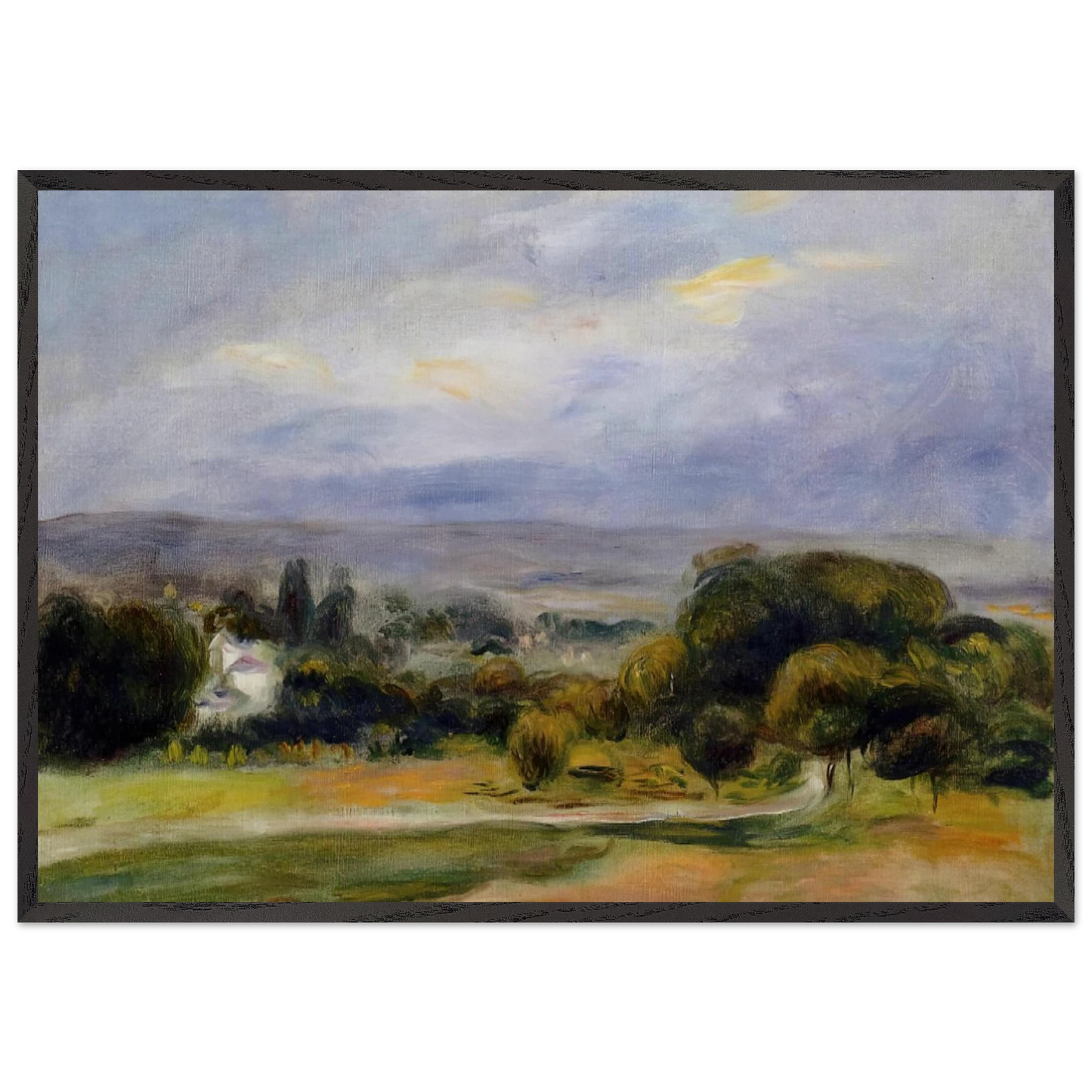 The Path - Pierre-Auguste Renoir 70x100 cm / 28x40 inches Framed Art Print – Black Wooden Frame