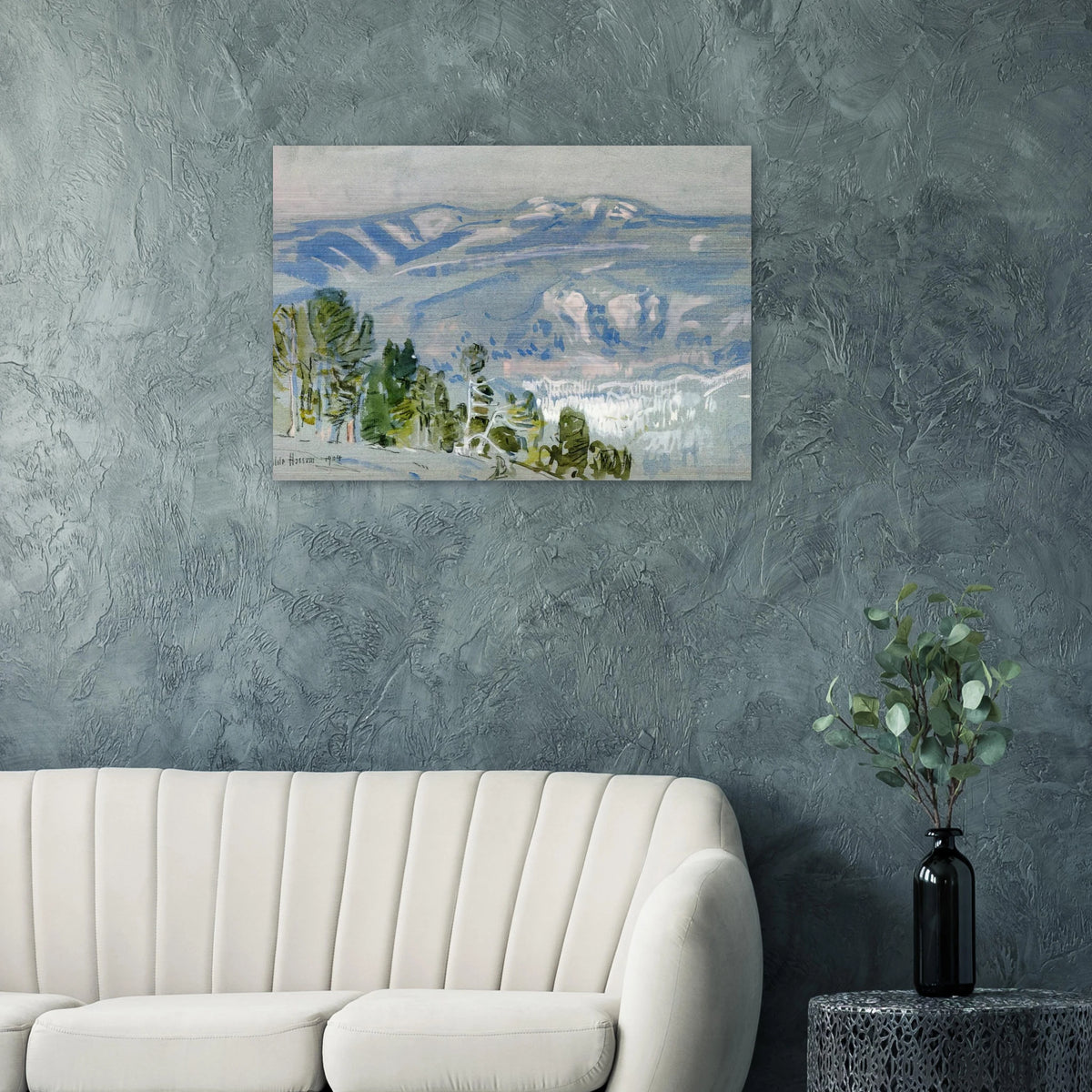 Looking towards Mount Adams from Mount Hood - Childe Hassam Brushed Aluminum Print - 70x100 cm / 28x40 inches | Childe Hassam Aluminum Print | Childe Hassam Prints