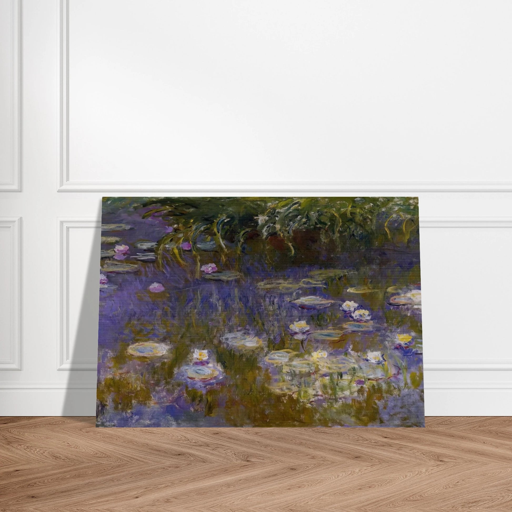 Water Lilies, Yellow and Lilac - claude monet Brushed Aluminum Print - 70x100 cm / 28x40 inches | claude monet Aluminum Print | claude monet Prints