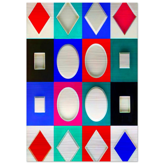 Composition Carrée Relief - 1970 - Victor Vasarely Brushed Aluminum Print - 70x100 cm / 28x40 inches | Victor Vasarely Aluminum Print | Victor Vasarely Prints