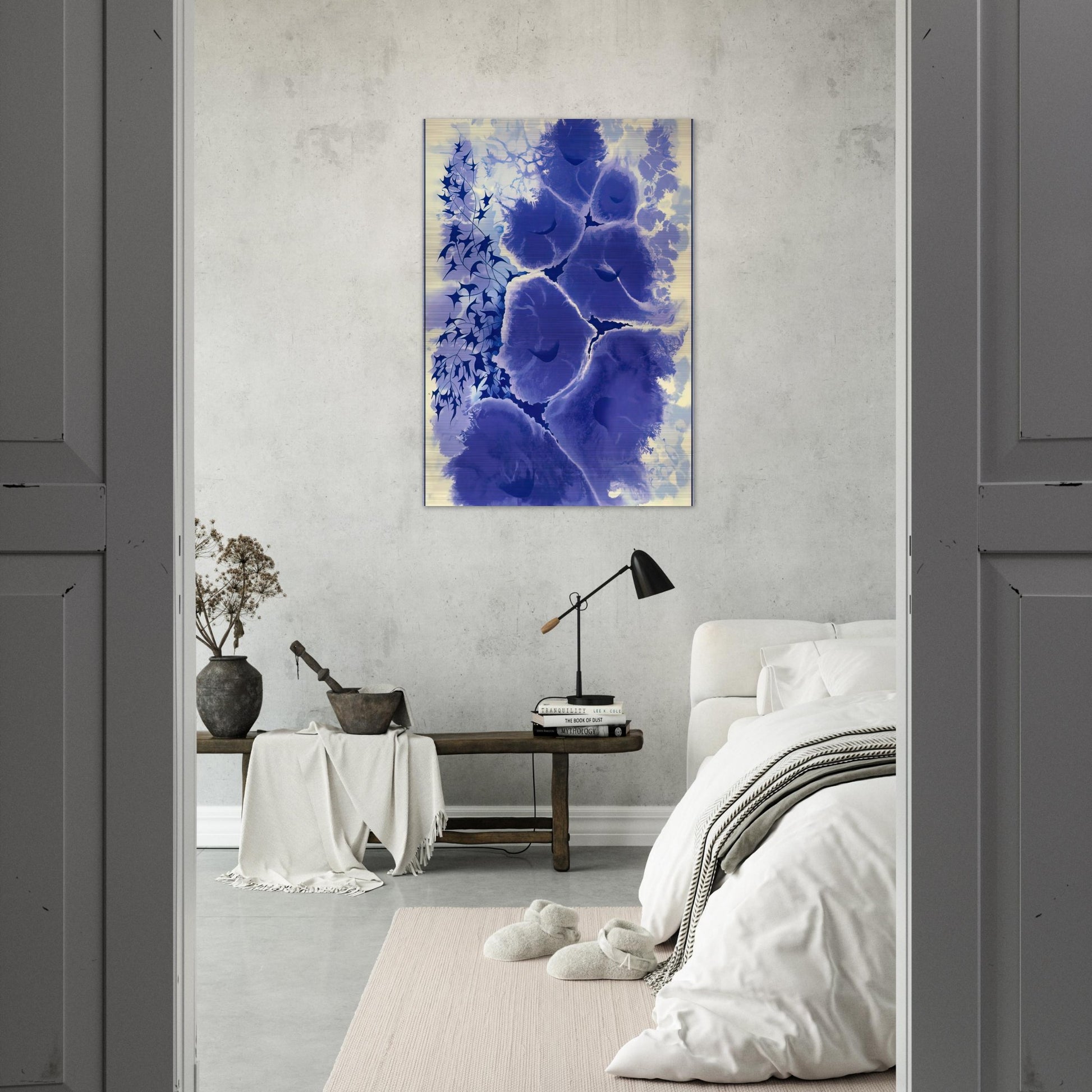 Mauve Floral - Eyvind Earle Brushed Aluminum Print - 70x100 cm / 28x40 inches | Eyvind Earle Aluminum Print | Eyvind Earle Prints