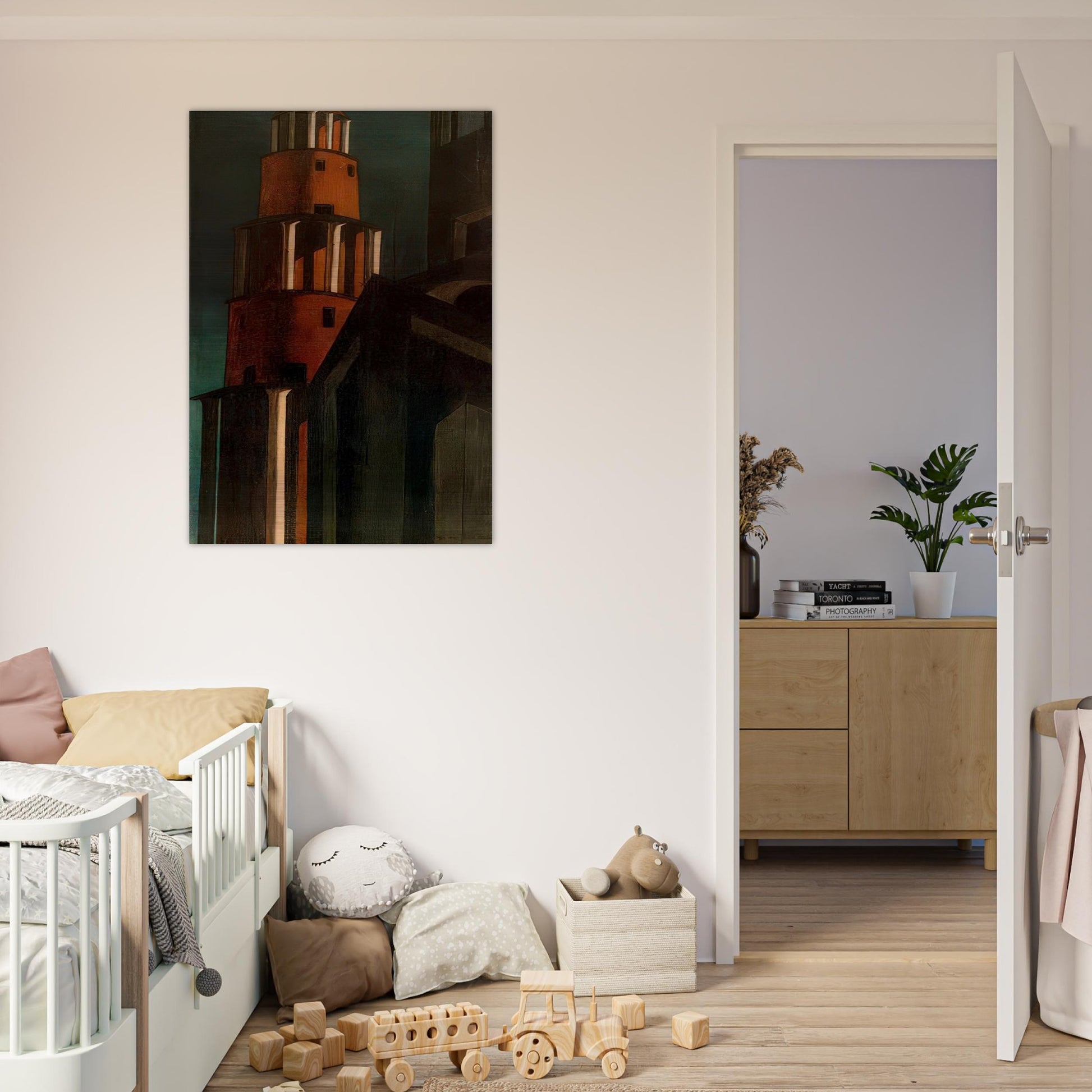 THE TOWER - Giorgio de Chirico Brushed Aluminum Print - 70x100 cm / 28x40 inches | Giorgio de Chirico Aluminum Print | Giorgio de Chirico Prints