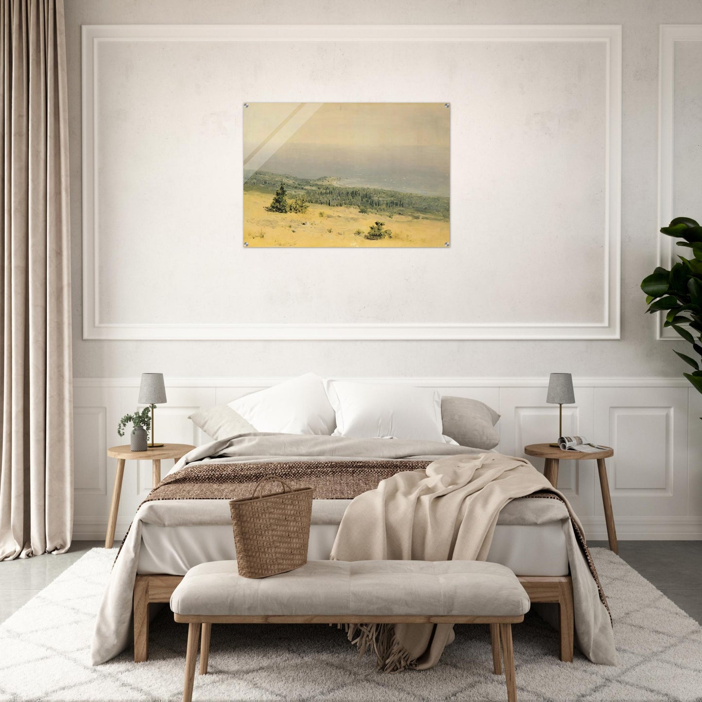 View of the beach and sea from the mountains. Crimea - Arkhyp Kuindzhi Acrylic Print - 70x100 cm / 28x40″ inches | Arkhyp Kuindzhi Wall Art | Arkhyp Kuindzhi Prints