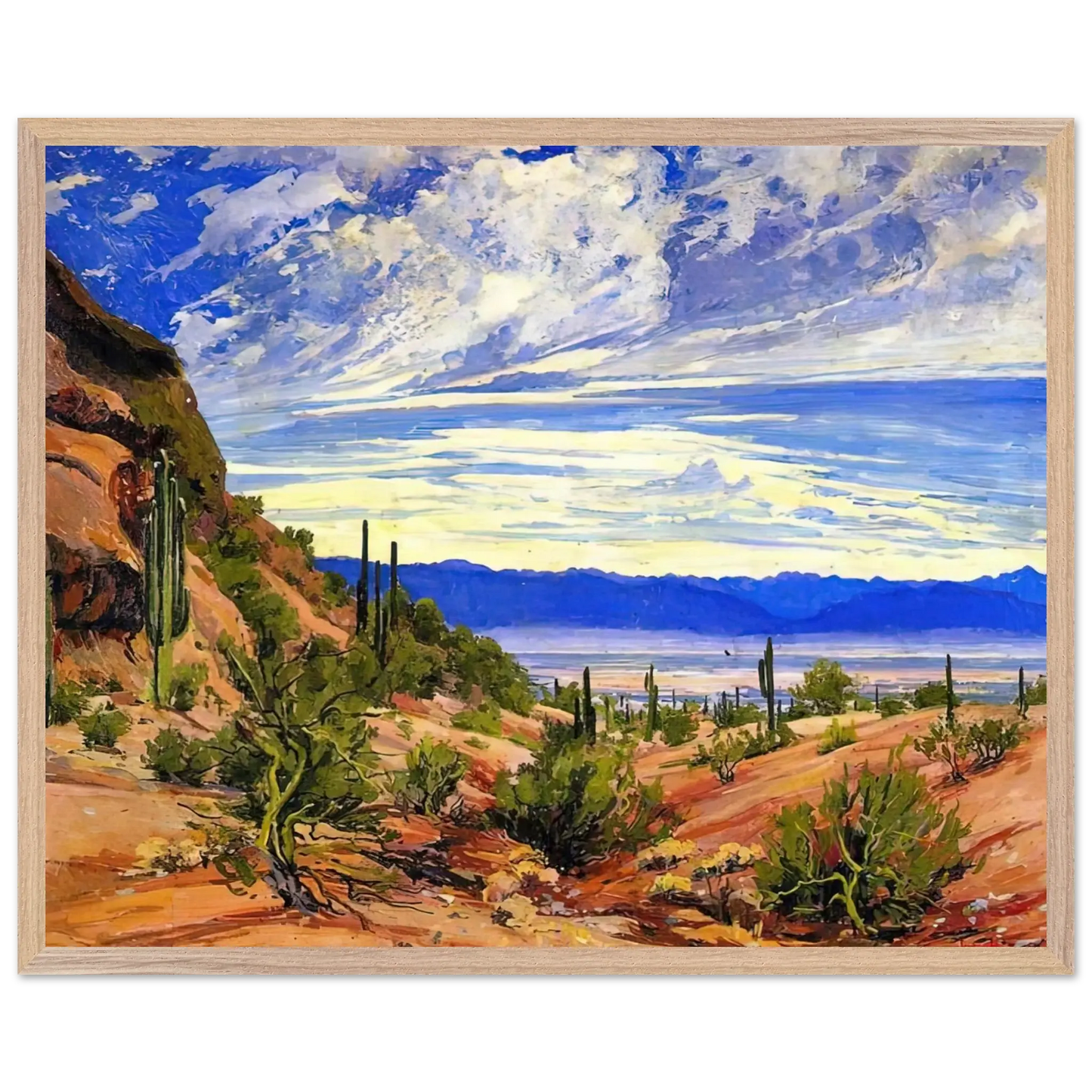 Maynard Dixon - WASHOE WICKIUP 1919 Wall art - 60x80 cm / 24x32 Inches - Premium Wooden Framed Poster With Fine Art Paper - Wood frame
