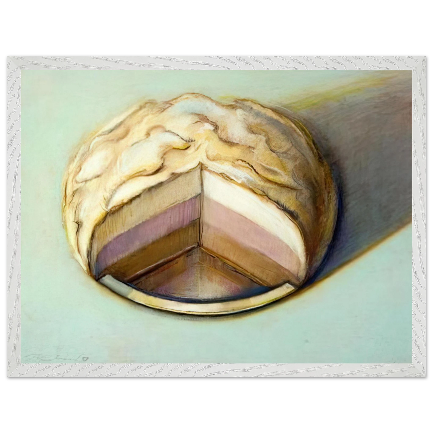 Wayne Thiebaud - Neapolitan Meringue - 1999 Wall Art - 60x80 cm / 24x32 inches - Premium Wooden Framed Poster With Fine Art Paper - Black frame