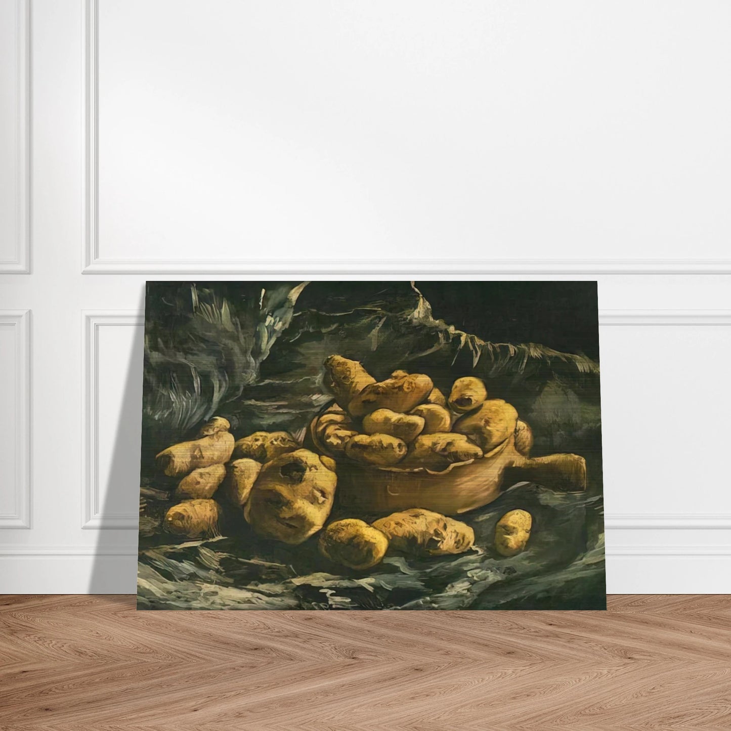 Still life with an Earthern bowl and potatoes - Vincent van Gogh Brushed Aluminum Print - 70x100 cm / 28x40 inches | Vincent van Gogh Aluminum Print | Vincent van Gogh Prints