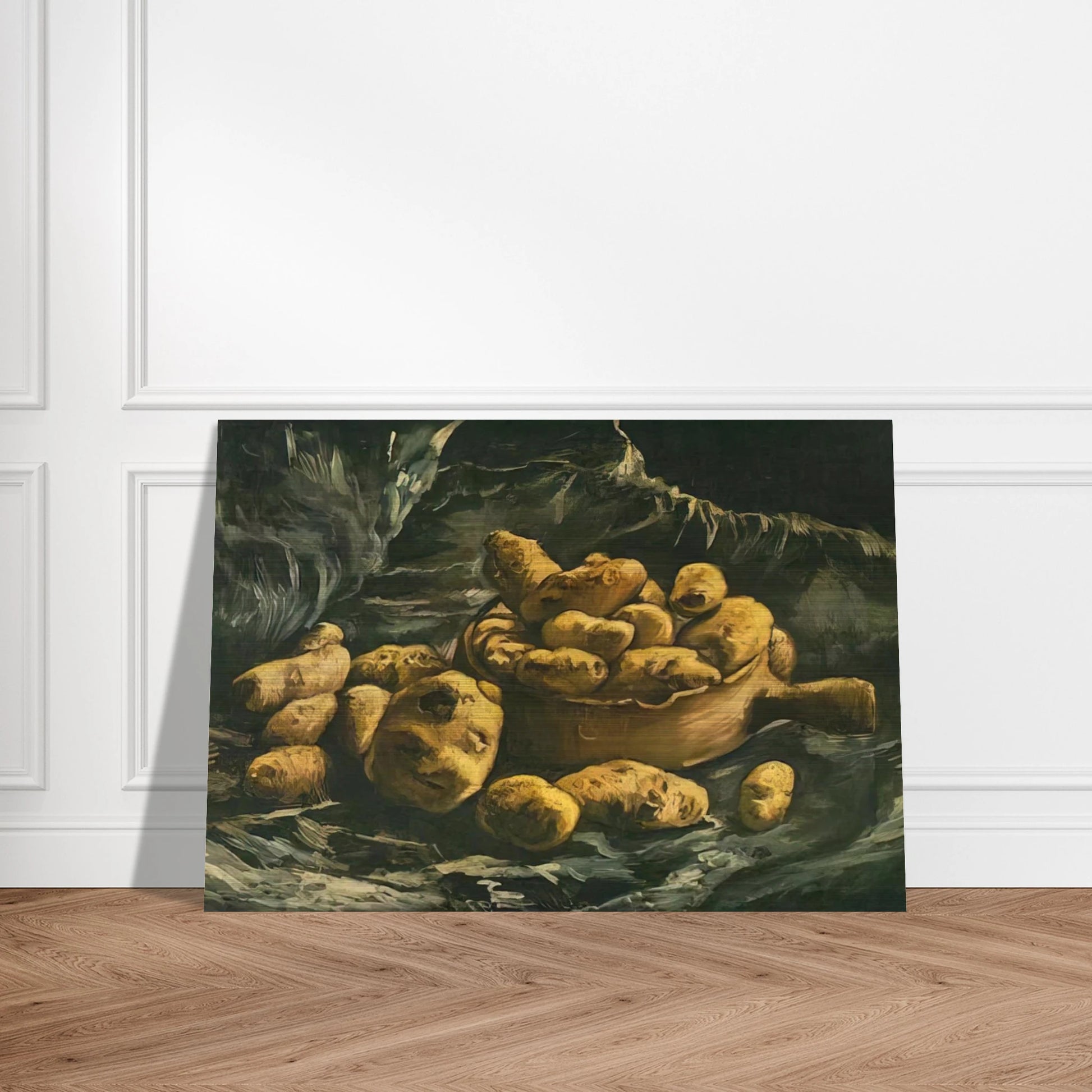 Still life with an Earthern bowl and potatoes - Vincent van Gogh Brushed Aluminum Print - 70x100 cm / 28x40 inches | Vincent van Gogh Aluminum Print | Vincent van Gogh Prints