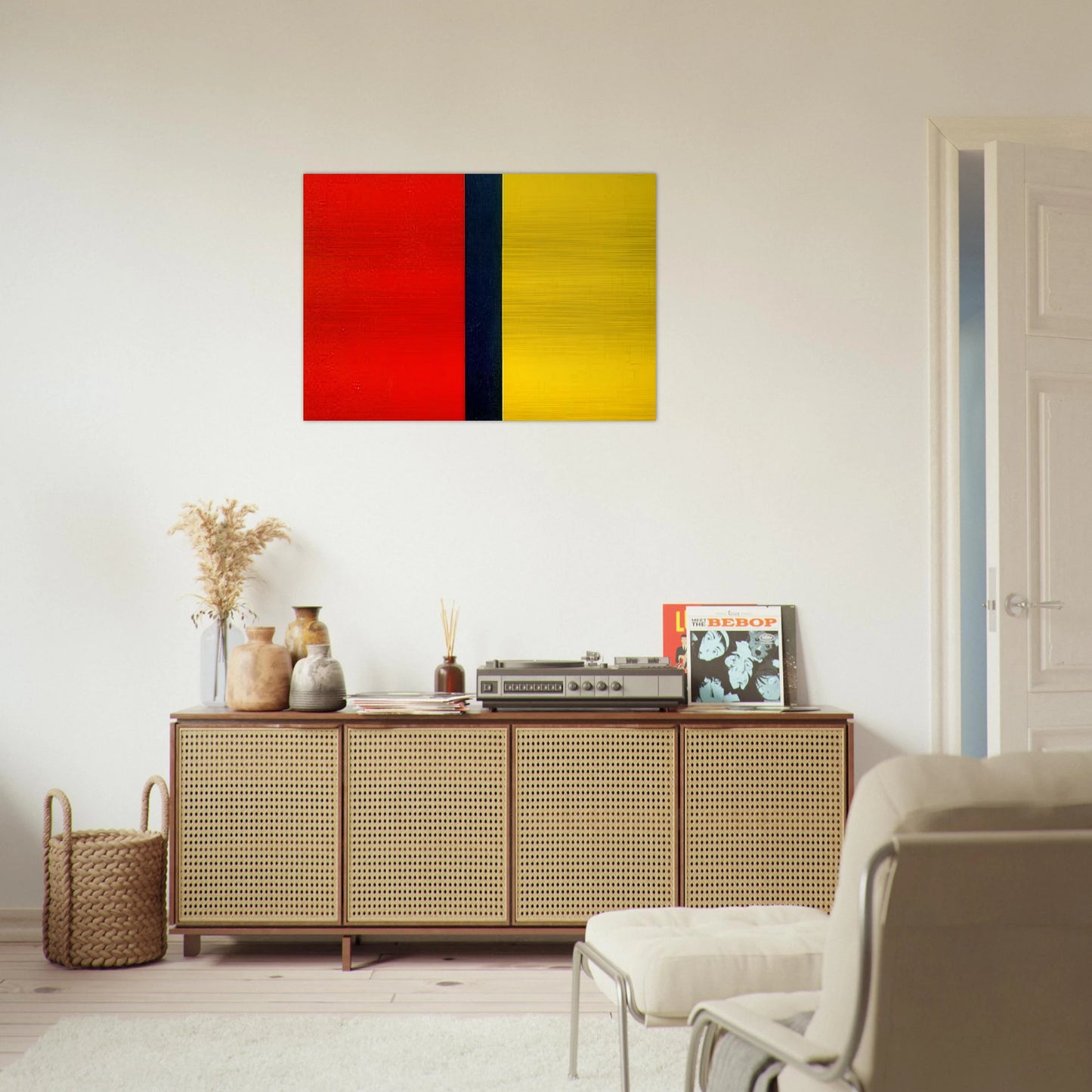 Who's Afraid of Red, Yellow, and Blue IV - Barnett Newman Brushed Aluminum Print - 70x100 cm / 28x40 inches | Barnett Newman Aluminum Print | Barnett Newman Prints