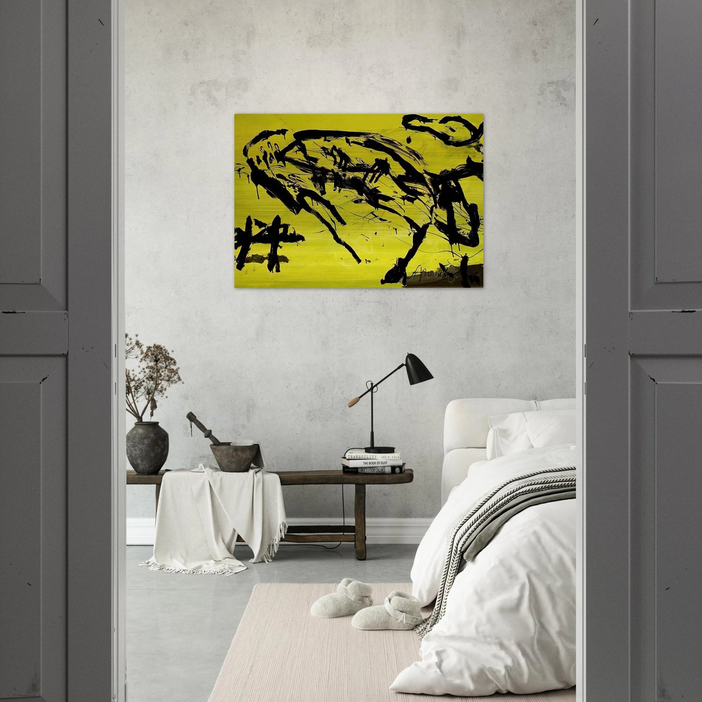 Hirschkuh - Tachisme - Emil Schumacher Brushed Aluminum Print - 70x100 cm / 28x40 inches | Emil Schumacher Aluminum Print | Emil Schumacher Prints