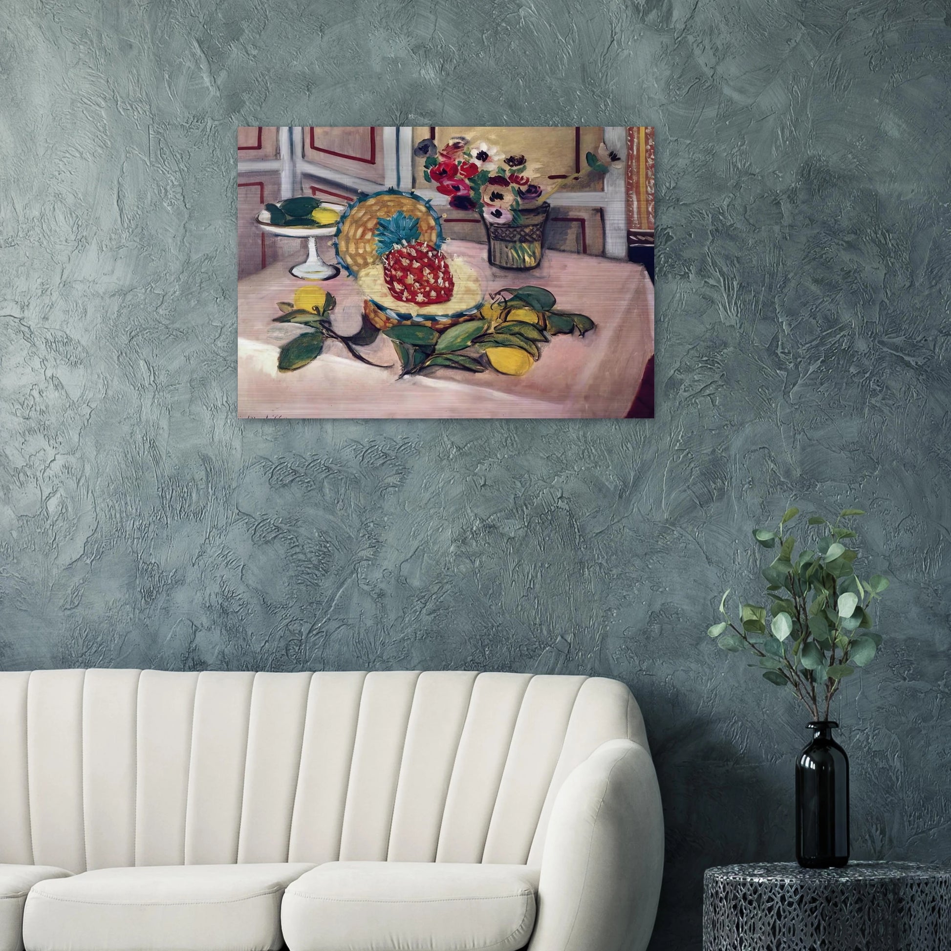 STILL LIFE WITH PINEAPPLES 1940 - Henri Matisse Brushed Aluminum Print - 70x100 cm / 28x40 inches | Henri Matisse Aluminum Print | Henri Matisse Prints