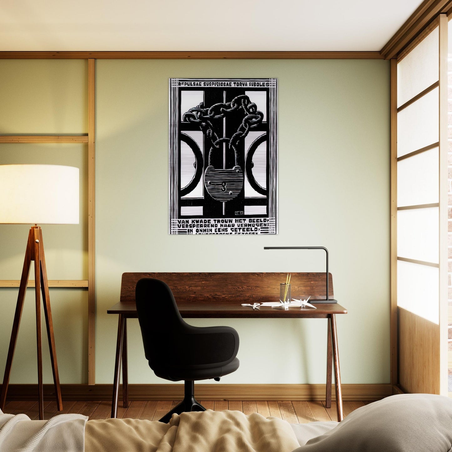 PADLOCK - MC Escher Brushed Aluminum Print - 70x100 cm / 28x40 inches | MC Escher Aluminum Print | MC Escher Prints
