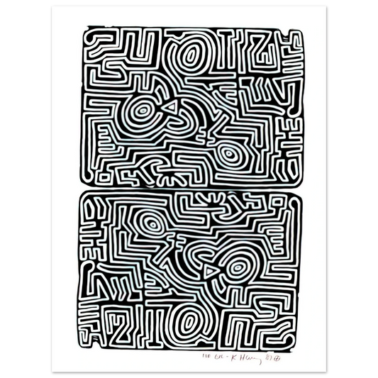 Keith Haring - LABYRINTH 1989  75x100 cm / 30x40inches Fine Art Poster