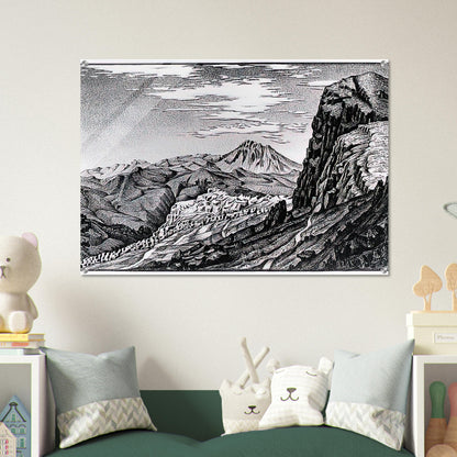 CALTAVUTURO IN THE MADONIE MOUNTAINS SICILY - MC Escher Acrylic Print - 70x100 cm / 28x40″ inches | Maurits Cornelis Escher Prints