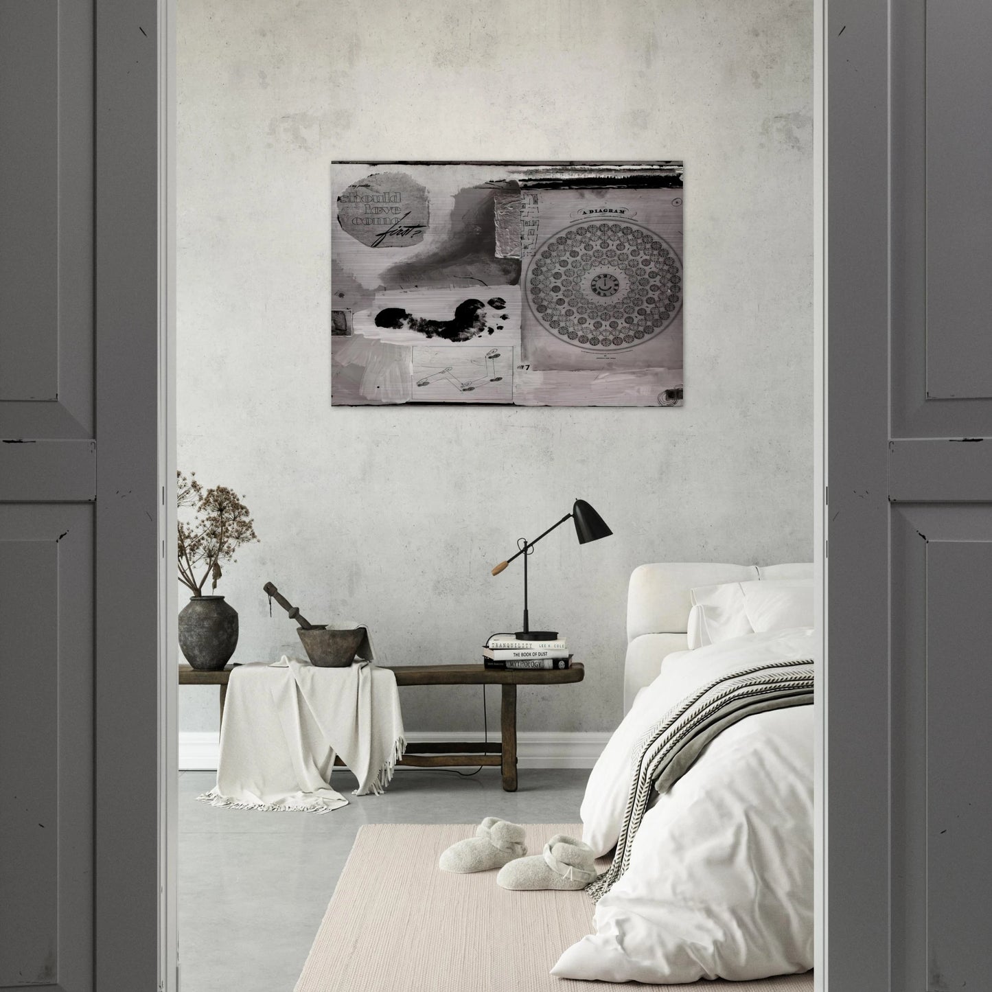 SHOULD LOVE COME FIRST 1951 - Robert Rauschenberg Brushed Aluminum Print - 70x100 cm / 28x40 inches | Robert Rauschenberg Aluminum Print | Robert Rauschenberg Prints