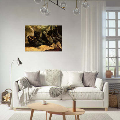 Three Pairs of Shoes - Vincent van Gogh Brushed Aluminum Print - 70x100 cm / 28x40 inches | Vincent van Gogh Aluminum Print | Vincent van Gogh Prints