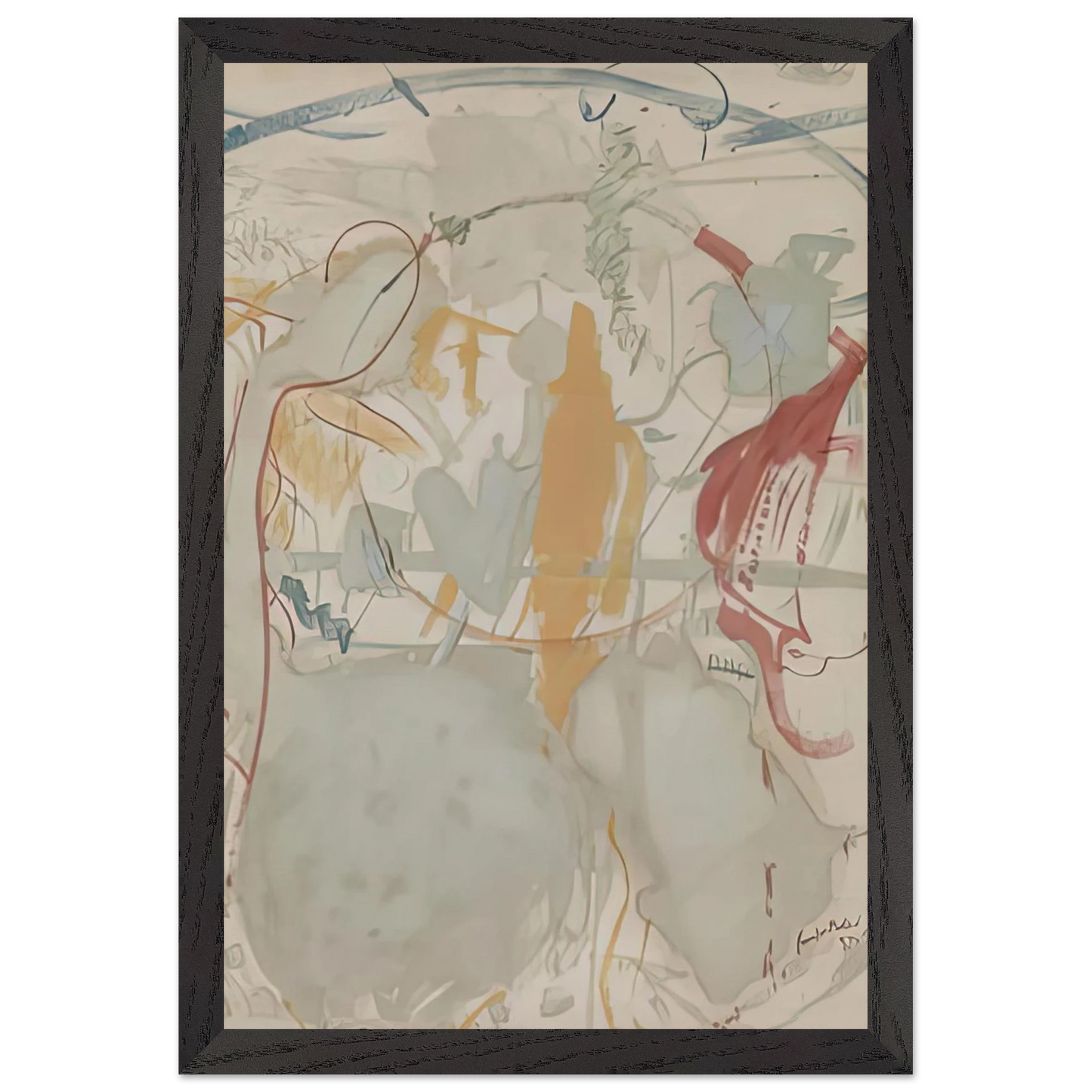 Helen Frankenthaler - Seven Types of Ambiguity, 1957- Wall Art - 30x40 cm / 12x16 inches - Premium Wooden Framed Poster With Fine Art Paper-canvas - Black frame