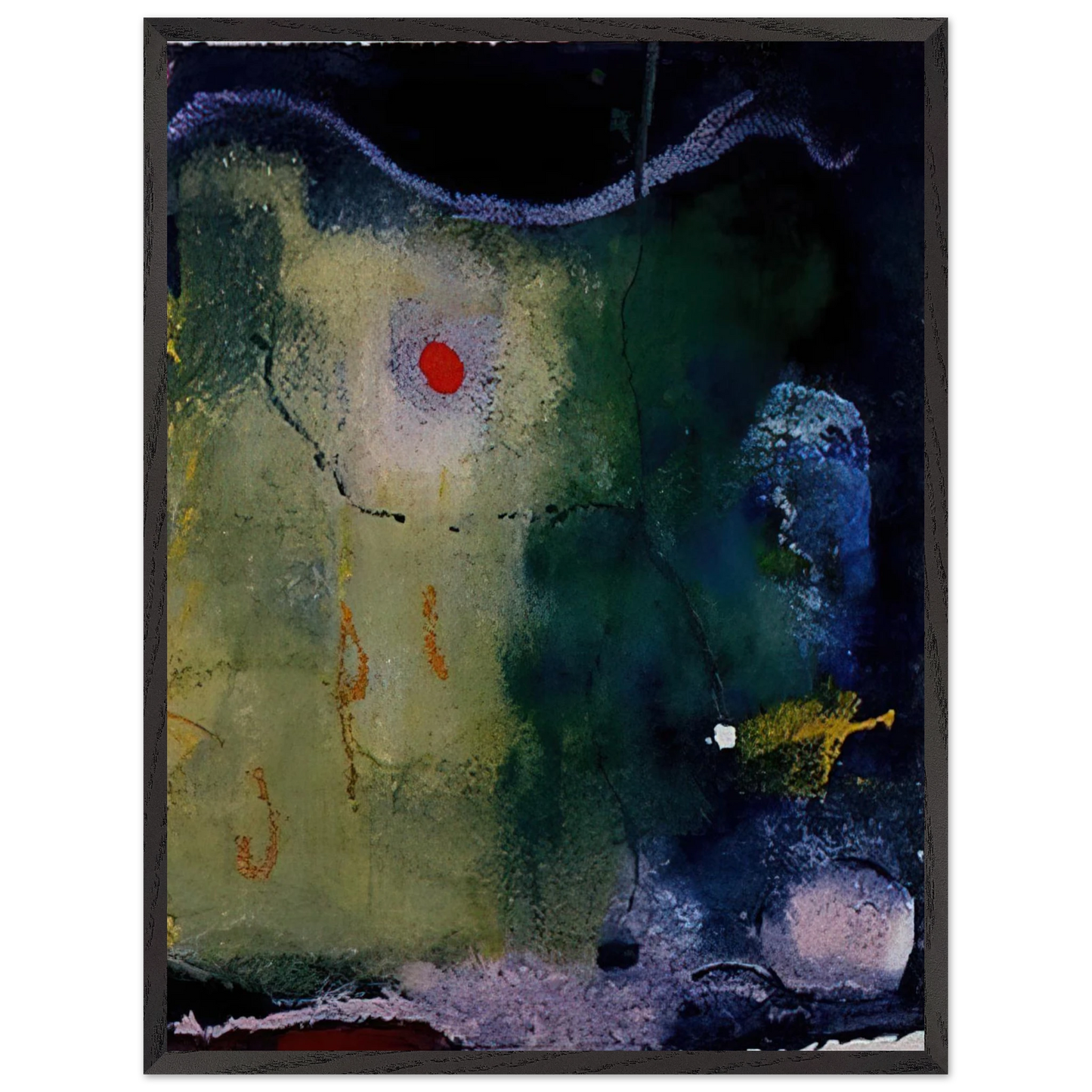 Helen Frankenthaler - The Other Side of the Moon - 1995 Wall art - 60x80 cm / 24x32 inches - Premium Wooden Framed Poster With Fine Art Paper-canvas - White frame
