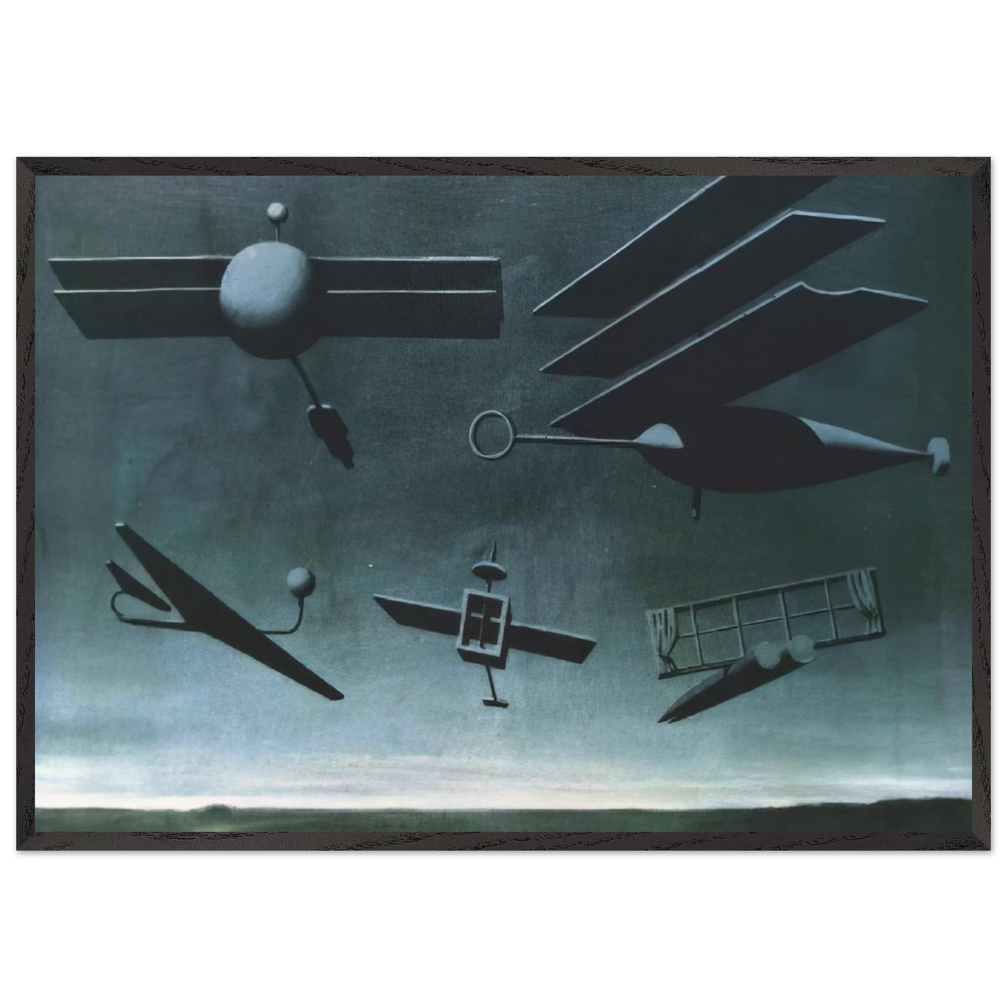 BLACK FLAG 1937 - Rene Magritte 70x100 cm / 28x40 inches Framed Art Print – Black Wooden Frame
