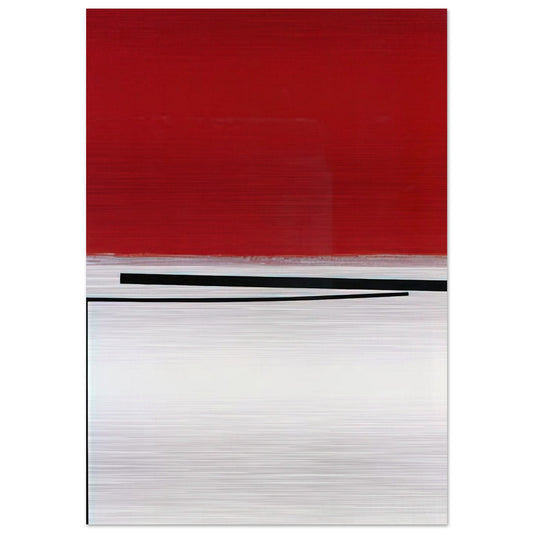 SQUARE MOTIF IN WHITE AND INDIAN RED 1960 - Victor Pasmore Brushed Aluminum Print - 70x100 cm / 28x40 inches | Victor Pasmore Aluminum Print | Victor Pasmore Prints