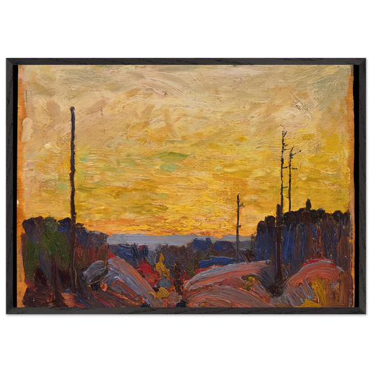 BURNED OVER LAND 1916 - Tom Thomson 70x100 cm / 28x40 inches Framed Art Print – Black Wooden Frame