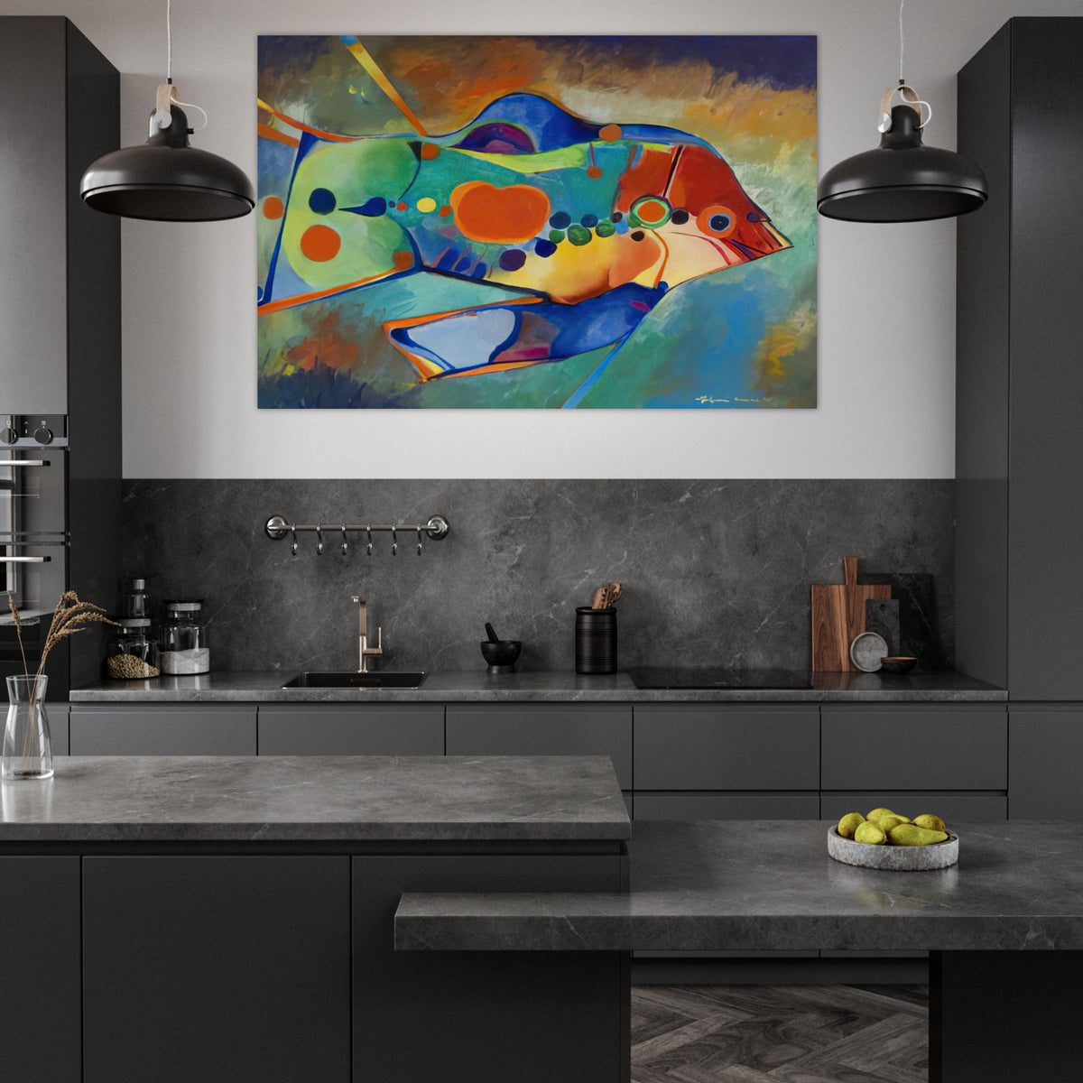 Fish - Naïve Art Primitivism - Aldemir Martins Art Prints - 100x150 cm / 40x60″ inches | Aldemir Martins Poster | Aldemir Martins Prints