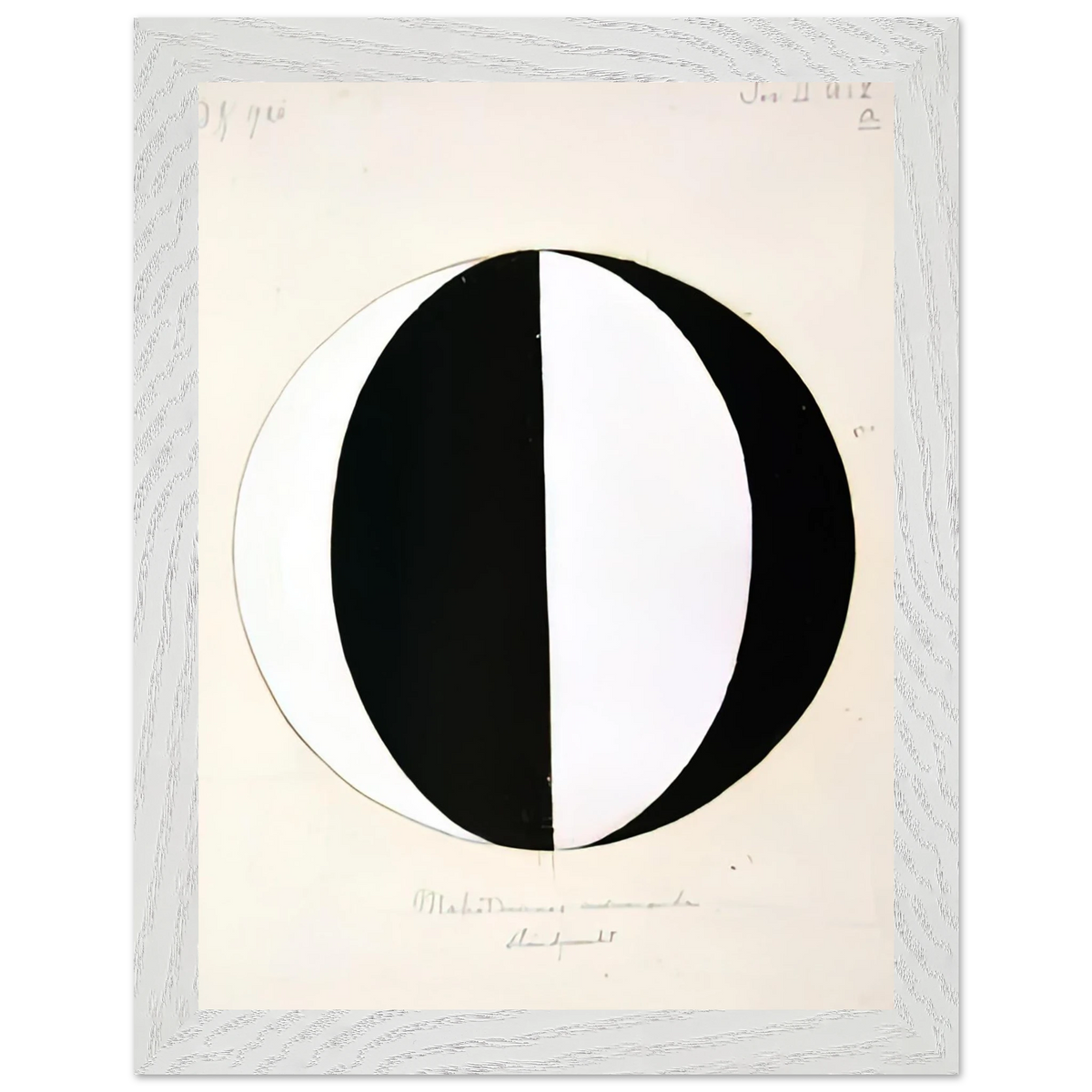 Hilma af Klint - THE MAHATMAS PRESENT STANDING POINT SERIES II NO 2A 1920 Wall art - A3 (29.7 x 42  cm) - Premium Wooden Framed Poster With Fine Art Paper-canvas - Black frame