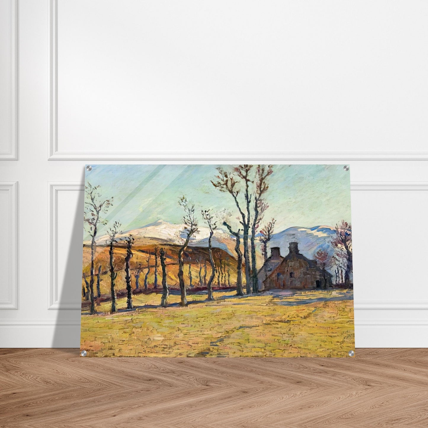 Cottages in a landscape - Armand Guillaumin Acrylic Print - 70x100 cm / 28x40″ inches | Armand Guillaumin Wall Art | Armand Guillaumin Prints