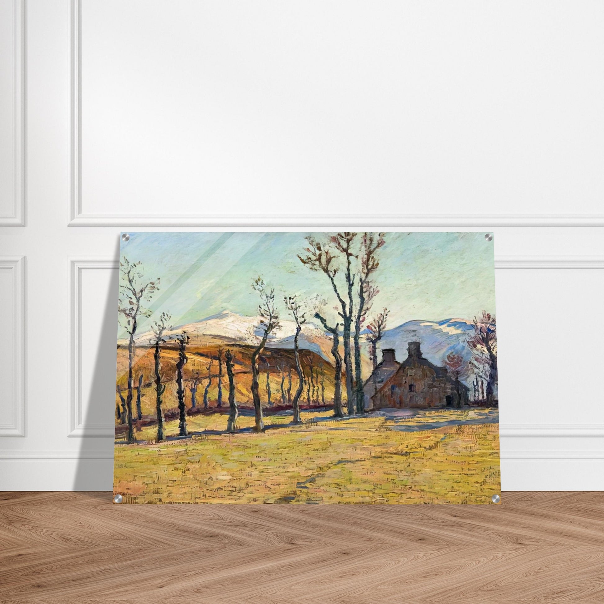 Cottages in a landscape - Armand Guillaumin Acrylic Print - 70x100 cm / 28x40″ inches | Armand Guillaumin Wall Art | Armand Guillaumin Prints