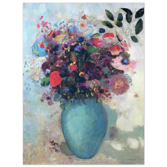 Odilon Redon - FLOWERS IN A TURQUOISE VASE  75x100 cm / 30x40inches Fine Art Poster