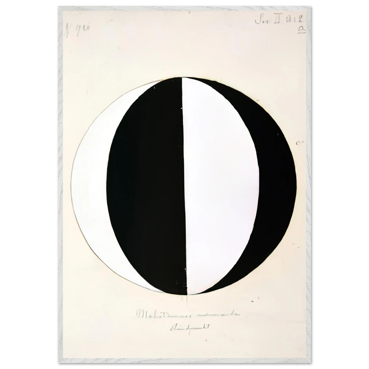 Hilma af Klint - THE MAHATMAS PRESENT STANDING POINT SERIES II NO 2A 1920 Wall art - A2 (42 x 59.4  cm) - Premium Wooden Framed Poster With Fine Art Paper-canvas - Black frame