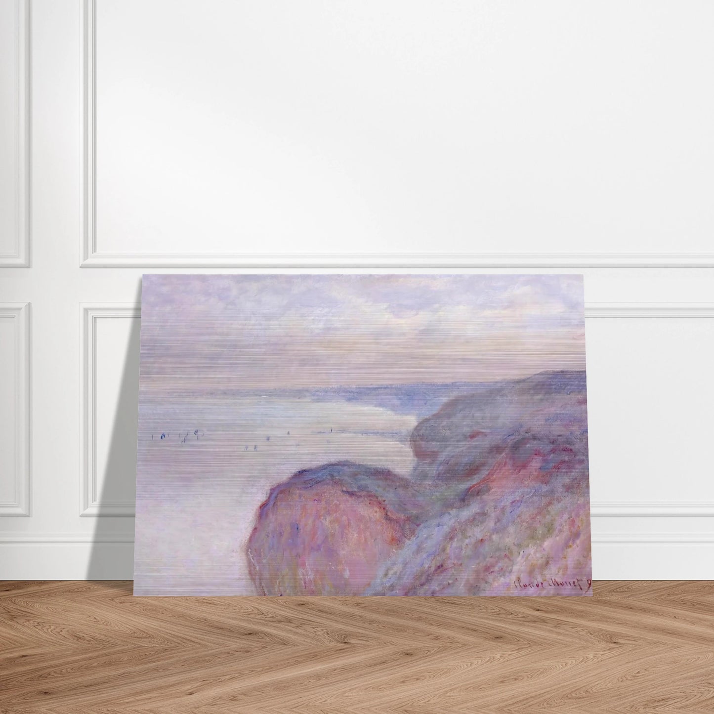 Cliff near Dieppe, Overcast Skies - claude monet Brushed Aluminum Print - 70x100 cm / 28x40 inches | claude monet Aluminum Print | claude monet Prints