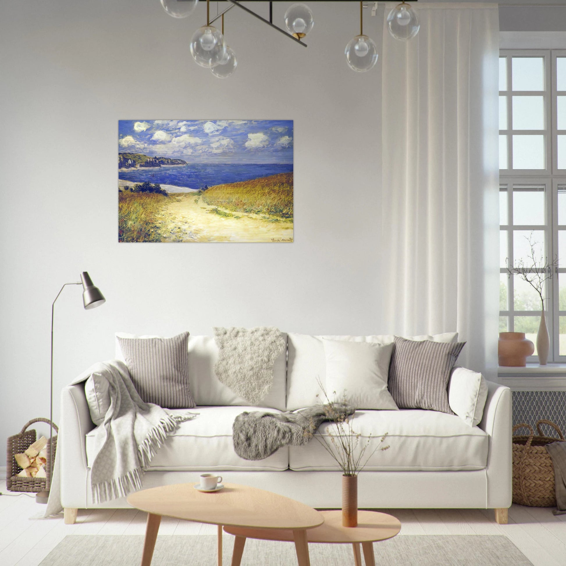 Alley near Pourville - claude monet Brushed Aluminum Print - 70x100 cm / 28x40 inches | claude monet Aluminum Print | claude monet Prints