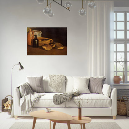 Still Life with Clogs and Pots - Vincent van Gogh Brushed Aluminum Print - 70x100 cm / 28x40 inches | Vincent van Gogh Aluminum Print | Vincent van Gogh Prints