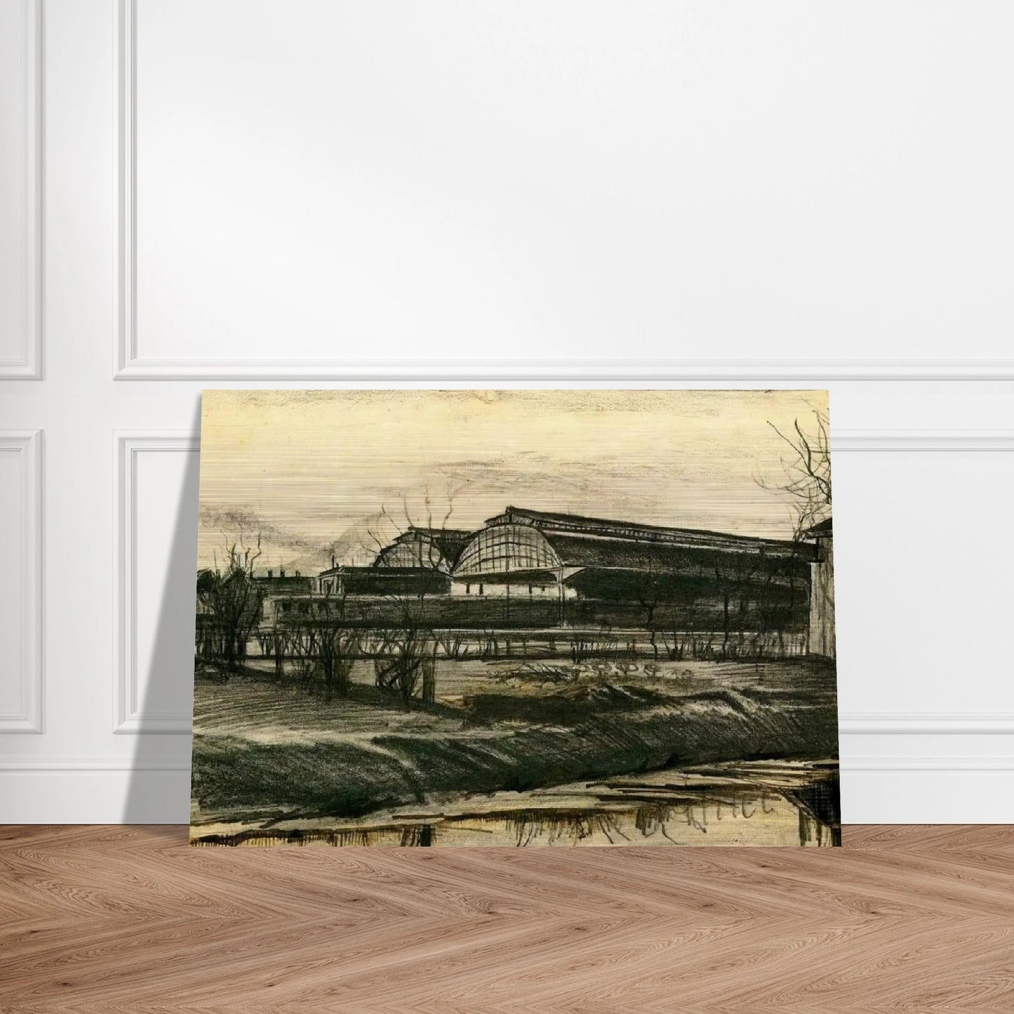 Station in The Hague - Vincent van Gogh Brushed Aluminum Print - 70x100 cm / 28x40 inches | Vincent van Gogh Aluminum Print | Vincent van Gogh Prints