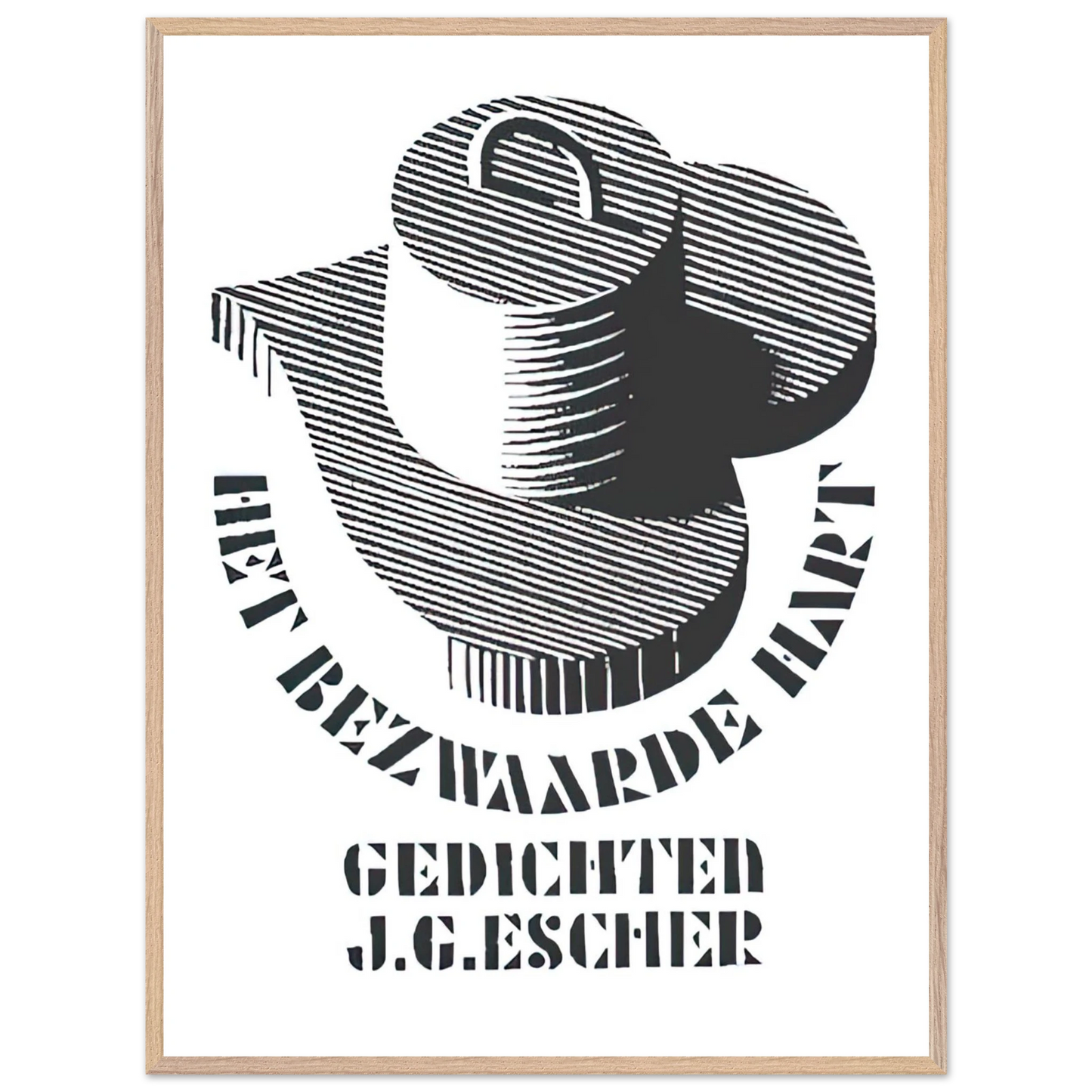 MC Escher - ESCHER (26) Wall Art - 60x80 cm / 24x32 inches - Premium Wooden Framed Poster With Fine Art Paper-canvas - Wood frame