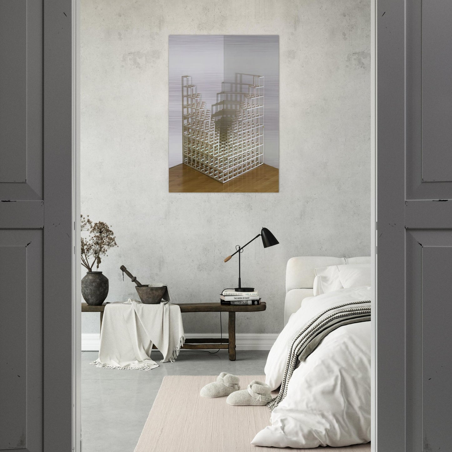 Title Corner piece #4 - Sol LeWitt Brushed Aluminum Print - 70x100 cm / 28x40 inches | Sol LeWitt Aluminum Print | Sol LeWitt Prints