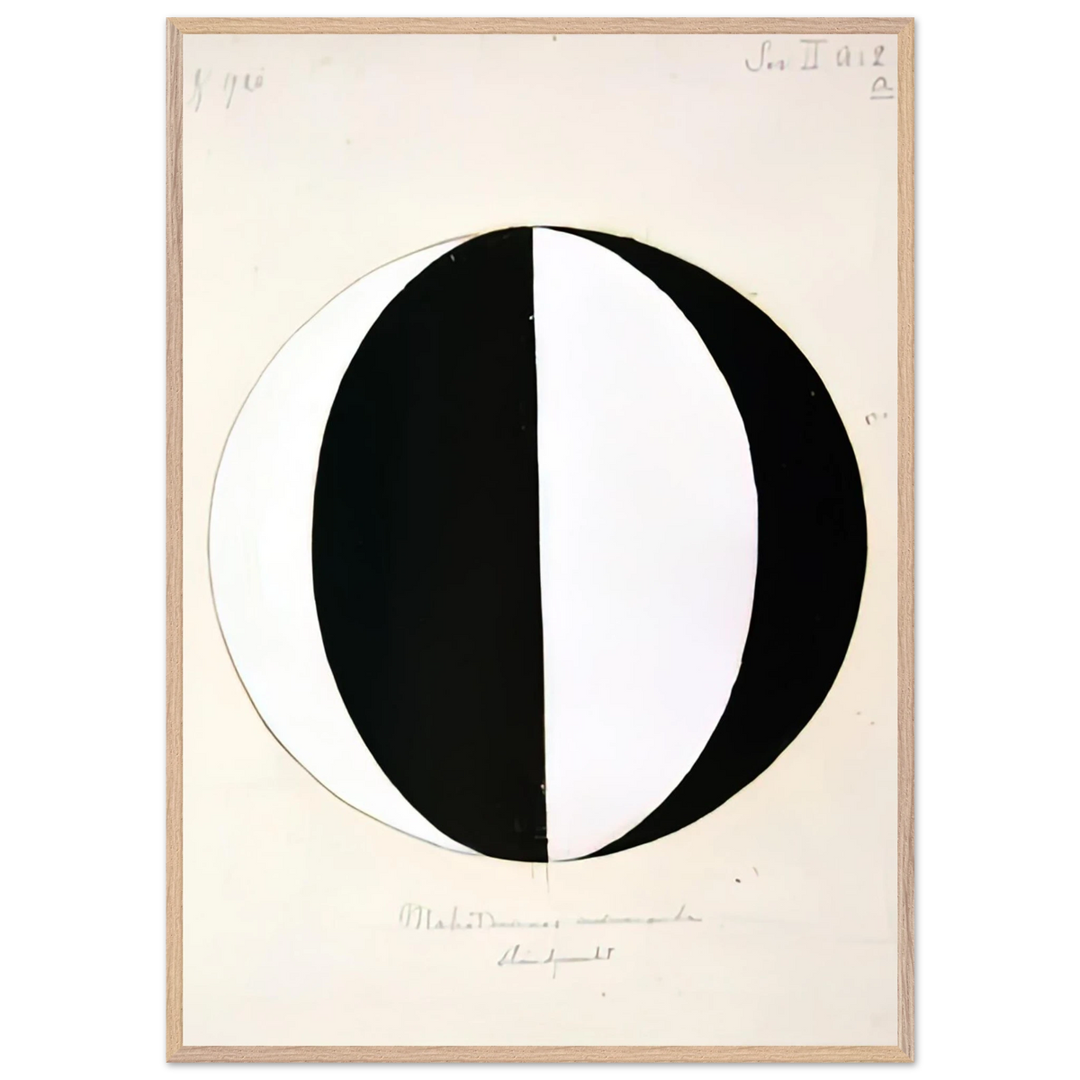 Hilma af Klint - THE MAHATMAS PRESENT STANDING POINT SERIES II NO 2A 1920 Wall art - 45x60 cm / 18x24 inches - Premium Wooden Framed Poster With Fine Art Paper-canvas - Wood frame