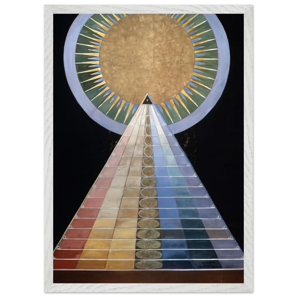 Hilma af Klint - ALTAR PAINTING 1915 Wall art - 13x18 cm / 5x7 Inches - Premium Wooden Framed Poster With Fine Art Paper - White frame