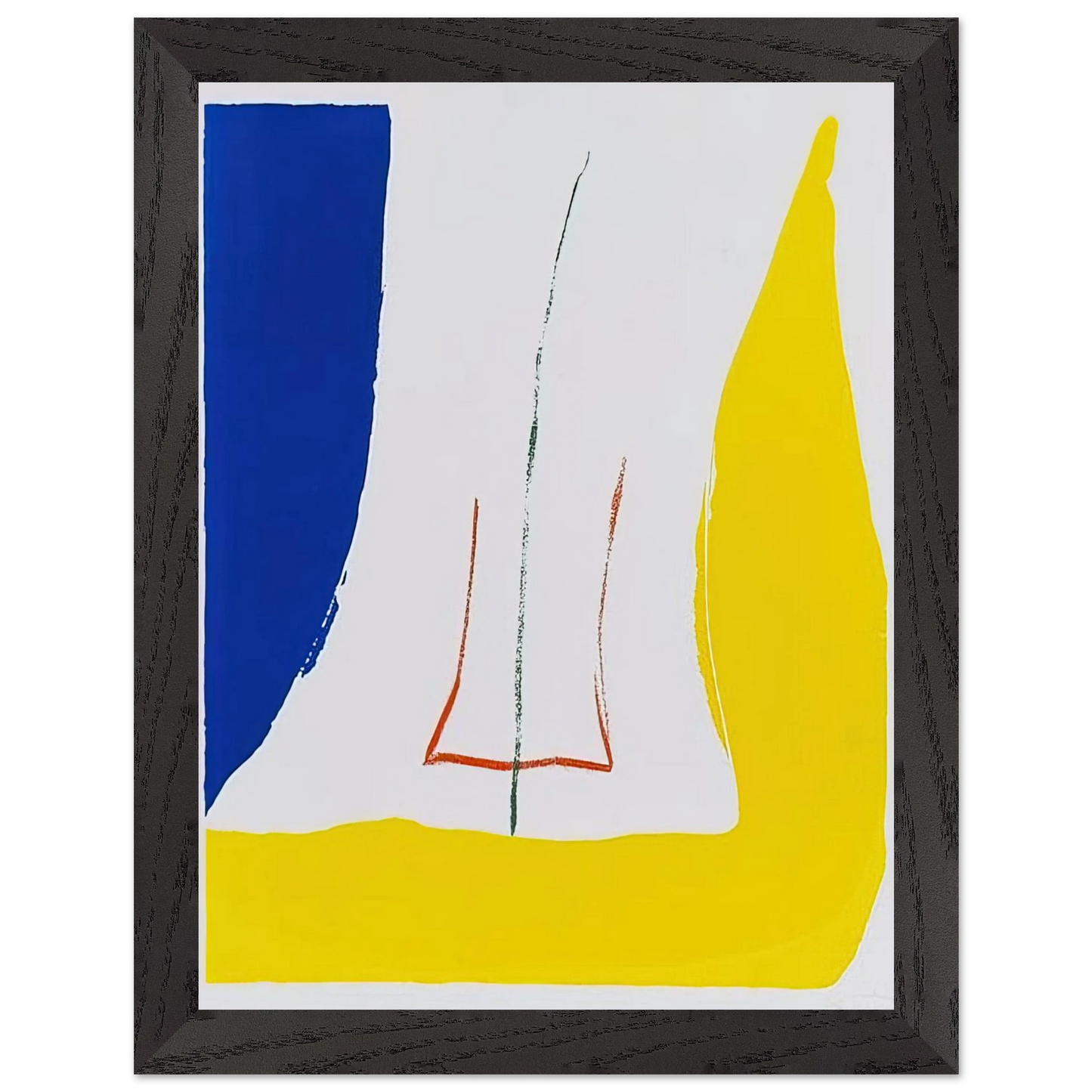 Helen Frankenthaler - Sun Corner - 1968 Wall art - 15x20 cm / 6x8 inches - Premium Wooden Framed Poster With Fine Art Paper-canvas - Wood frame