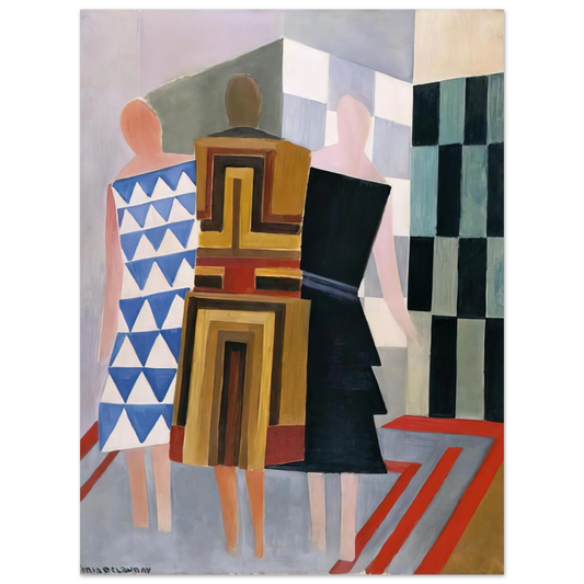 Sonia Delaunay - SIMULTANEOUS DRESSES THREE WOMEN FORMS COLOURS 1925  75x100 cm / 30x40inches Fine Art Poster