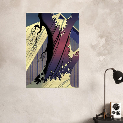 Mauve Barn - Eyvind Earle Brushed Aluminum Print - 70x100 cm / 28x40 inches | Eyvind Earle Aluminum Print | Eyvind Earle Prints