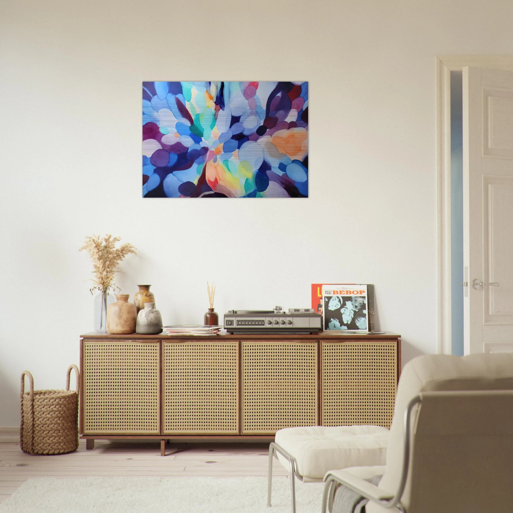 Through Sleep to Orange - Alice Baber Brushed Aluminum Print - 70x100 cm / 28x40 inches | Alice Baber Aluminum Print | Alice Baber Prints