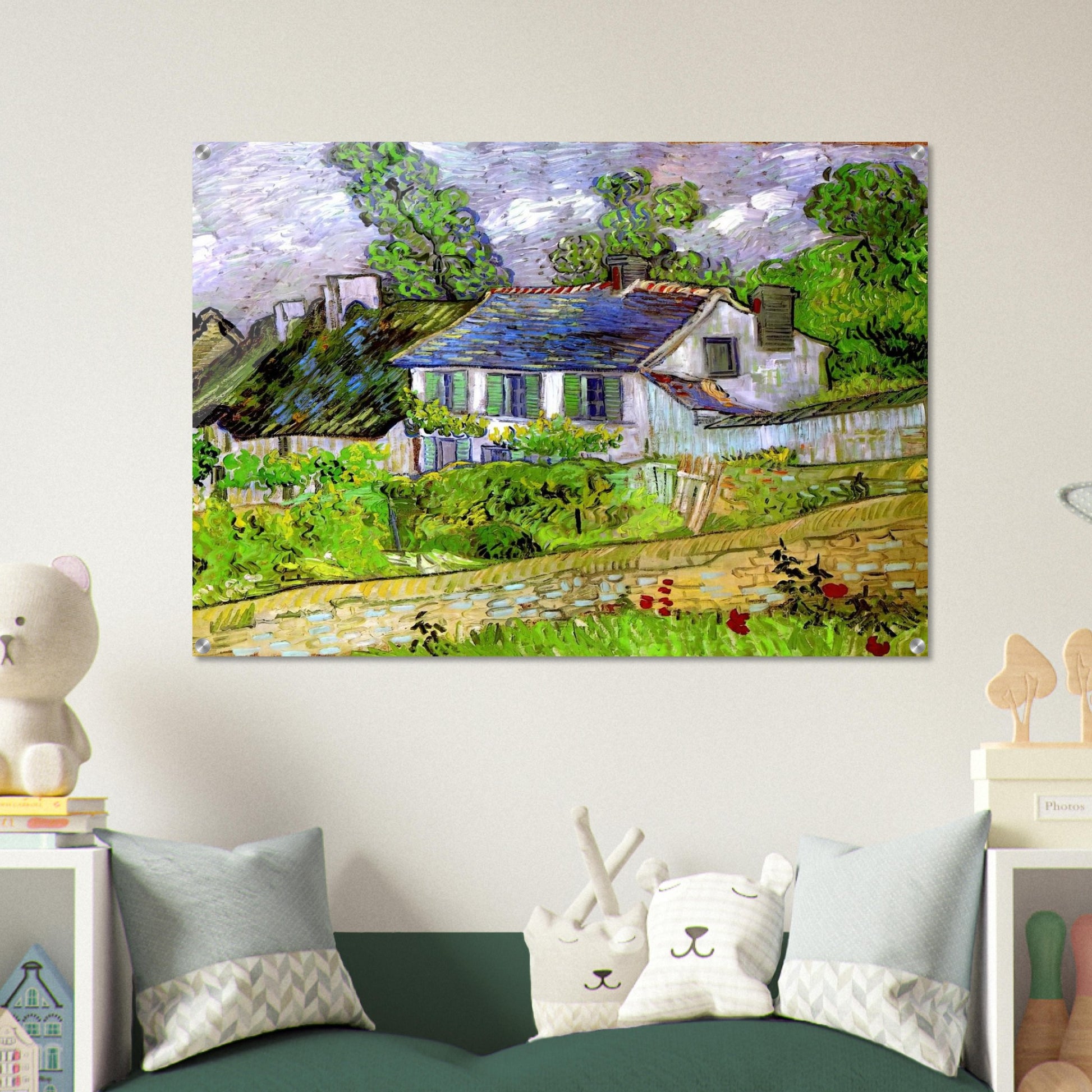 Houses in Auvers - Vincent van Gogh Acrylic Print - 70x100 cm / 28x40″ inches | Vincent van Gogh Wall Art | Vincent van Gogh Prints