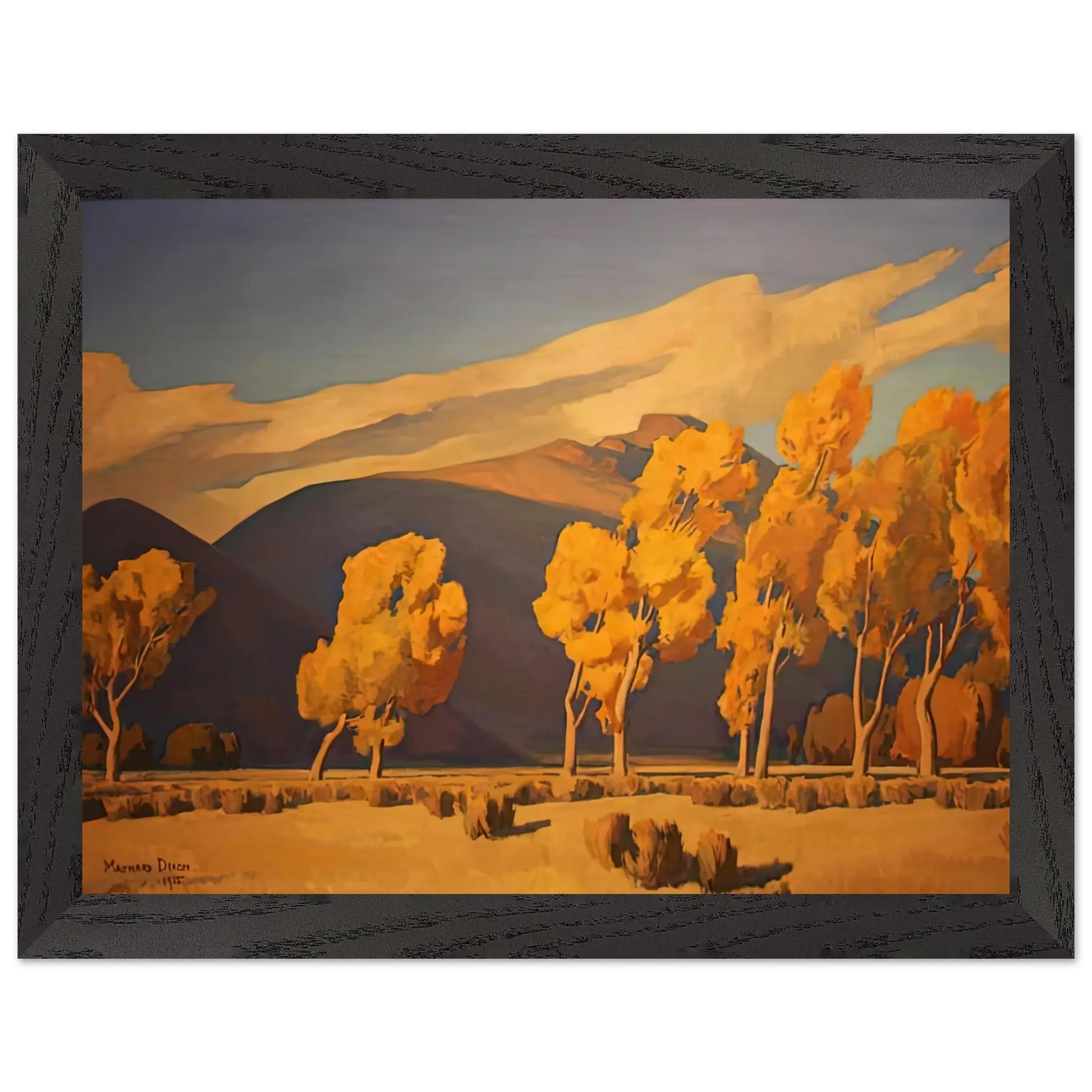 Maynard Dixon - NOVEMBER IN NEVADA 1935 Wall art - 40x50 cm / 16x20 Inches - Premium Wooden Framed Poster With Fine Art Paper - Wood frame