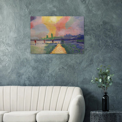 CHARING CROSS BRIDGE LONDON 1906 - Andre Derain Brushed Aluminum Print - 70x100 cm / 28x40 inches | Andre Derain Aluminum Print | Andre Derain Prints