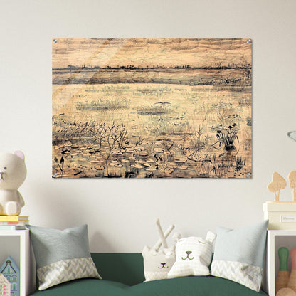 Marsh with Water Lillies - Vincent van Gogh Acrylic Print - 70x100 cm / 28x40″ inches