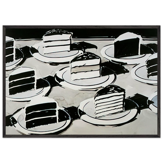 Cake Slices - 1963 - Wayne Thiebaud 70x100 cm / 28x40 inches Framed Art Print – Black Wooden Frame