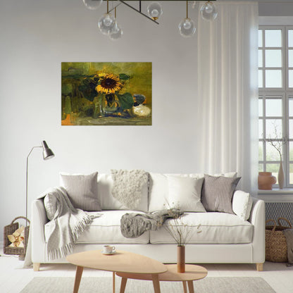 Still life with Sunflower - Piet Mondrian Brushed Aluminum Print - 70x100 cm / 28x40 inches | Piet Mondrian Aluminum Print | Piet Mondrian Prints