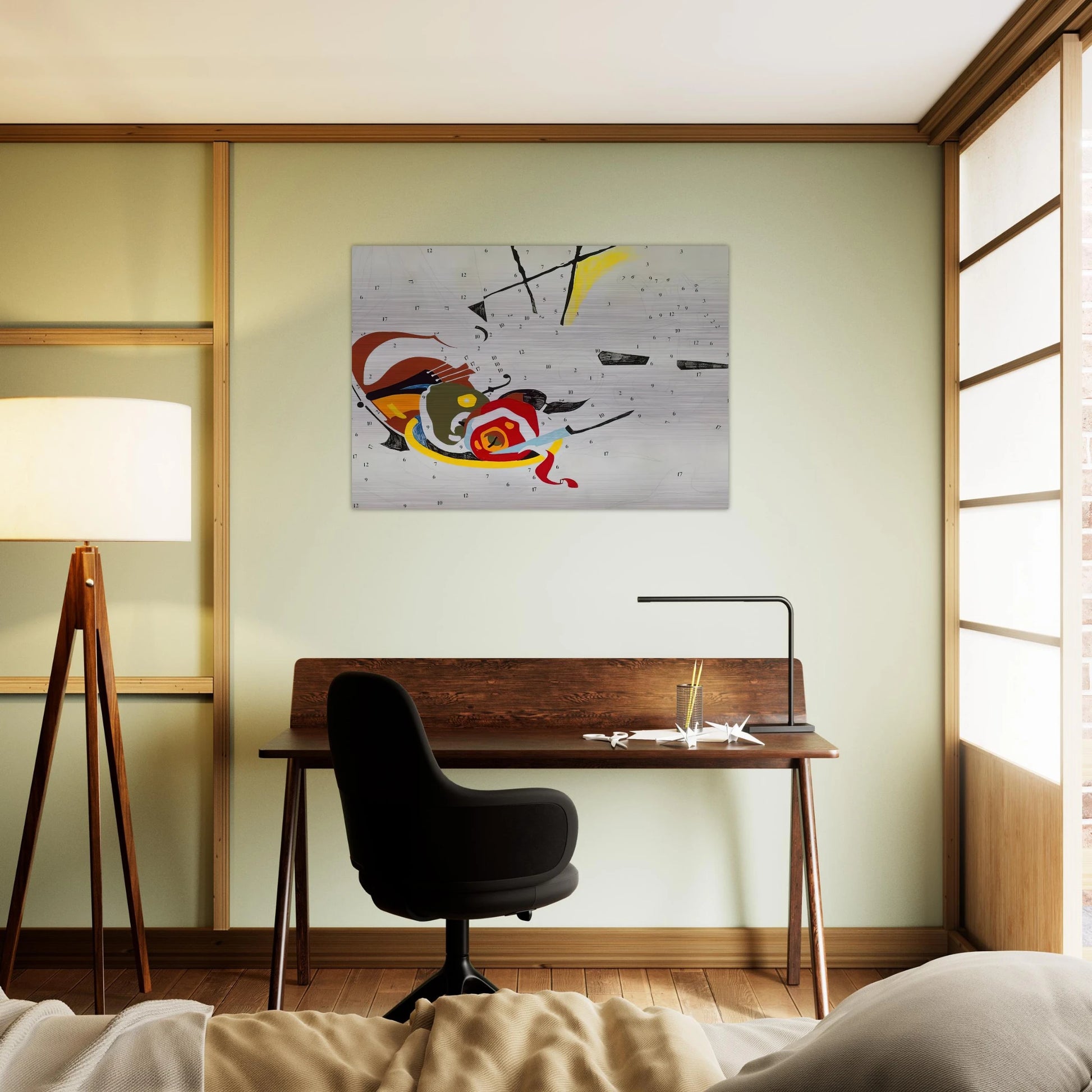 Do It Yourself  Violin  - Andy Warhol Brushed Aluminum Print - 70x100 cm / 28x40 inches | Andy Warhol Aluminum Print | Andy Warhol Prints