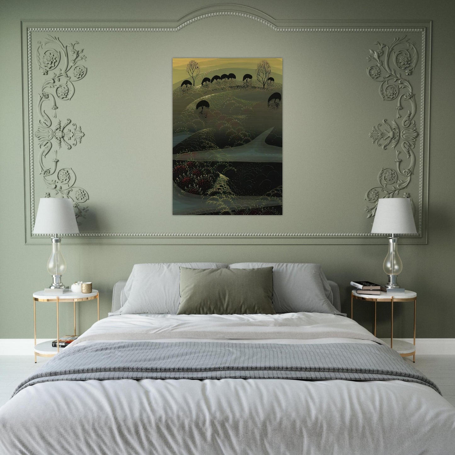 California Miniature - Eyvind Earle Brushed Aluminum Print - 70x100 cm / 28x40 inches | Eyvind Earle Aluminum Print | Eyvind Earle Prints